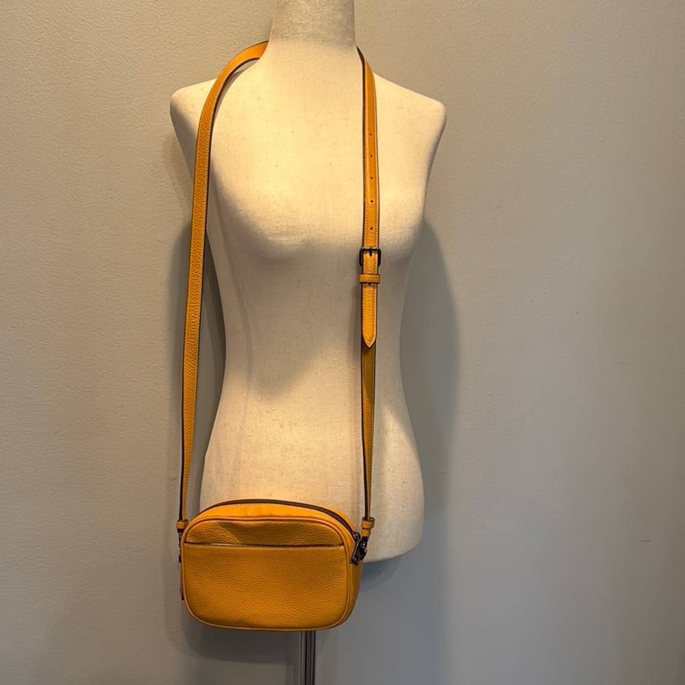 Coach Yellow and Red Crossbody Camera Bag with gunmetal accents EUC - Picture 5 of 17